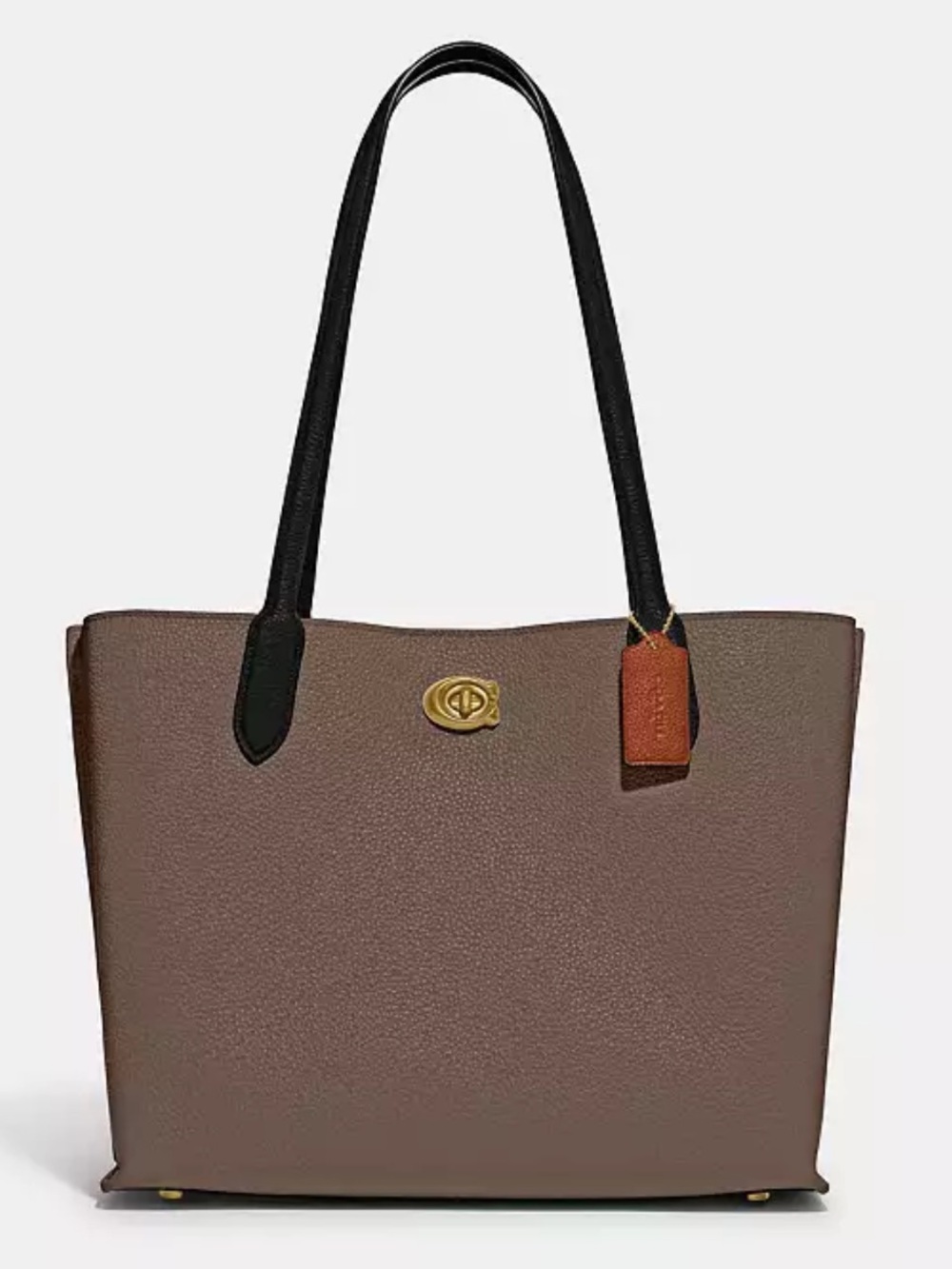 Coach Willow Colorblock Brown and Black Tote with Signature C Center Compartment
